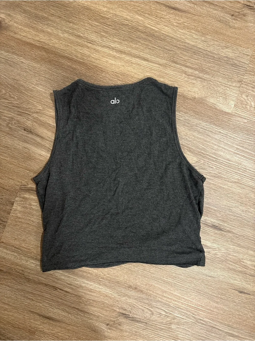 Alo Yoga Gray Twist Front Cropped Tank Top XS S